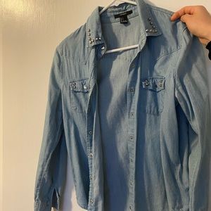 Faux Denim Top